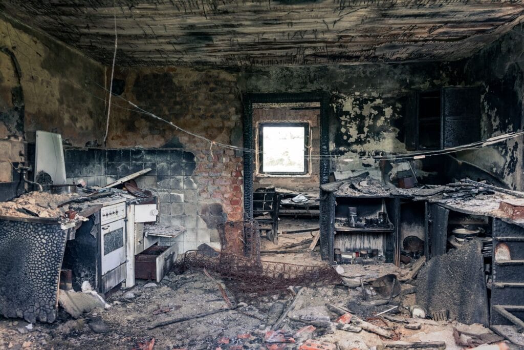 Fire and smoke damage restoration inside a Winnipeg property
