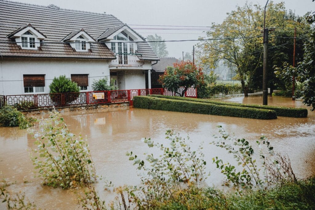Water damage restoration crew drying a flooded Winnipeg basement